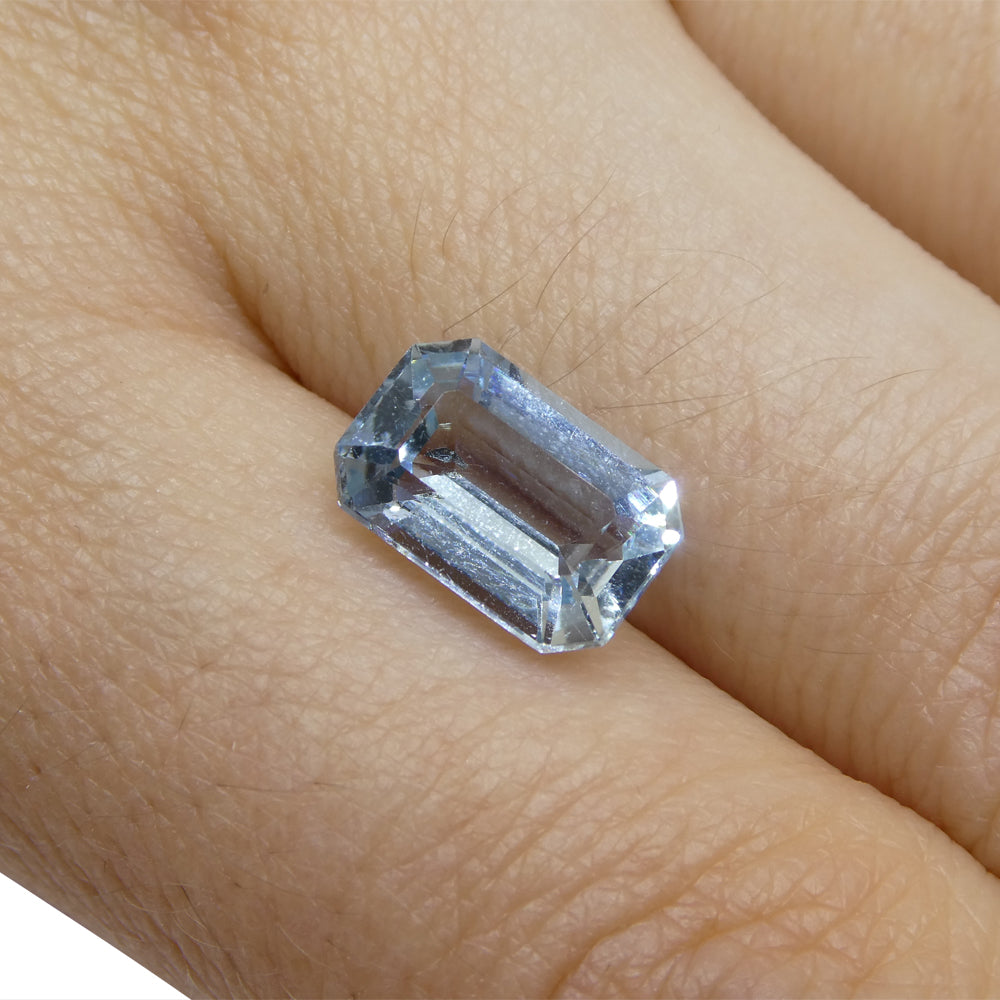 2.82ct Emerald Cut Blue Aquamarine from Brazil - Skyjems Wholesale Gemstones