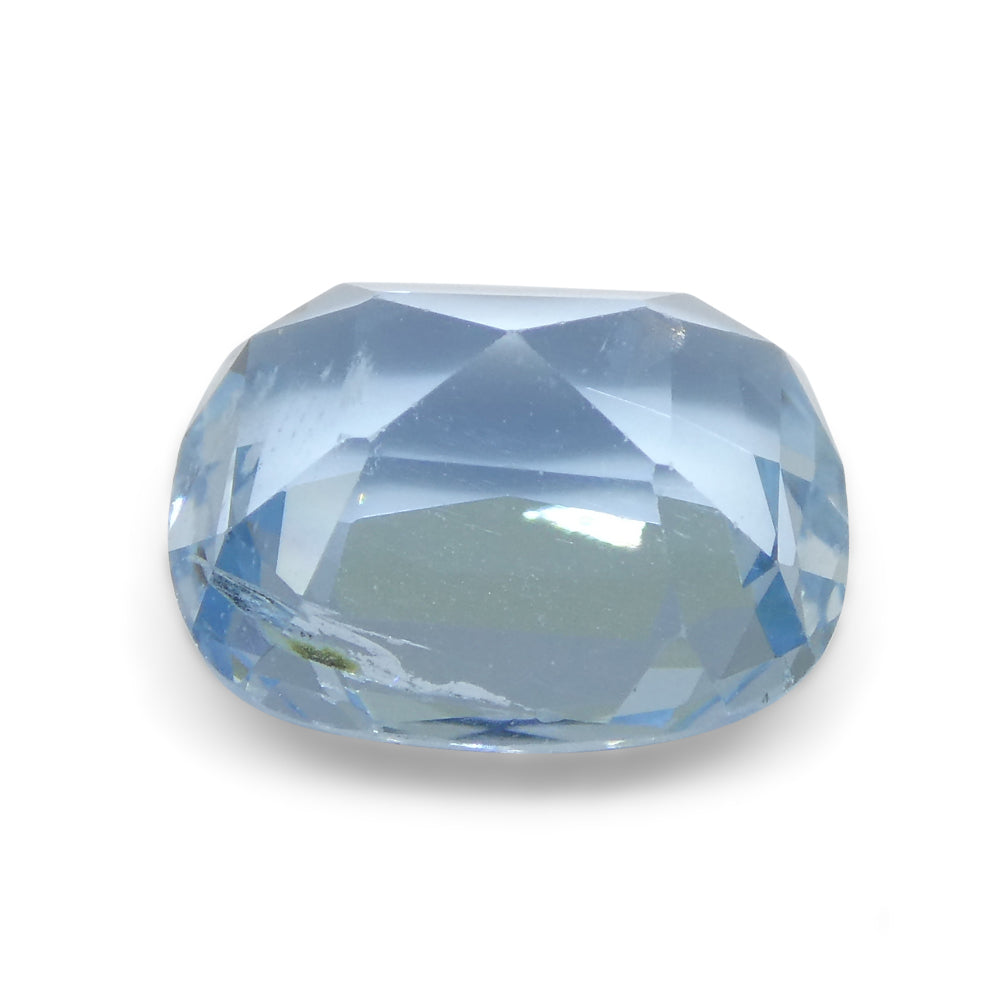 SkyJems 3.6ct Brazilian Blue Aquamarine Cushion Cut Gemstone, Vibrant Medium-Light Azure Beryl from Brazil