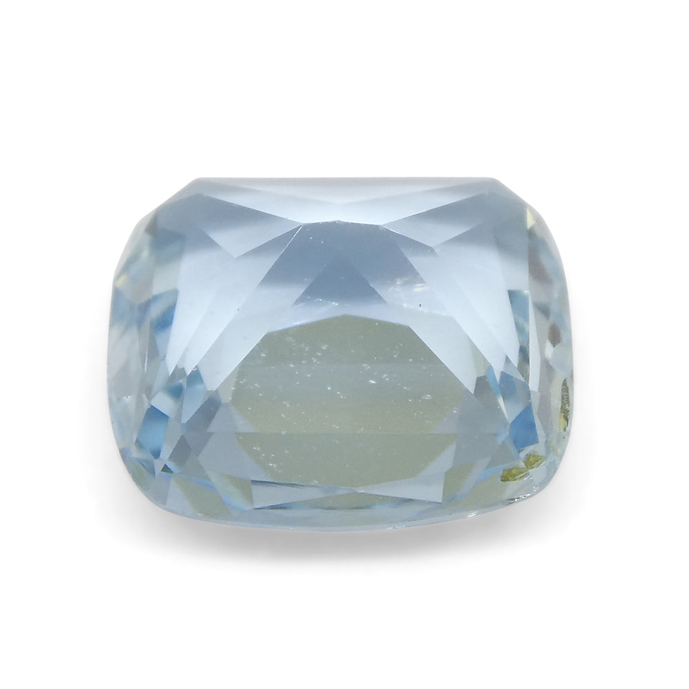 SkyJems 2.6ct Square Cushion Blue Aquamarine from Brazil, premium Brazilian gemstone with brilliant cut and medium-light blue