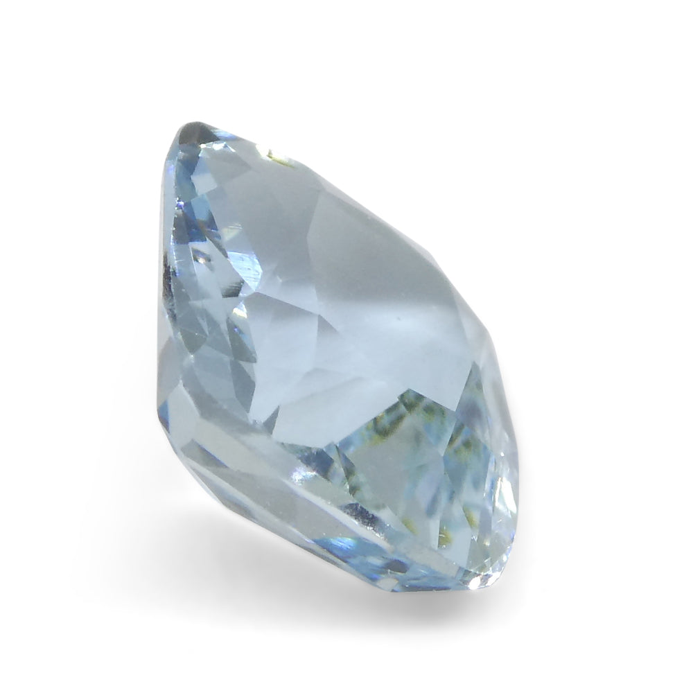 SkyJems 2.6ct Square Cushion Blue Aquamarine from Brazil, premium Brazilian gemstone with brilliant cut and medium-light blue