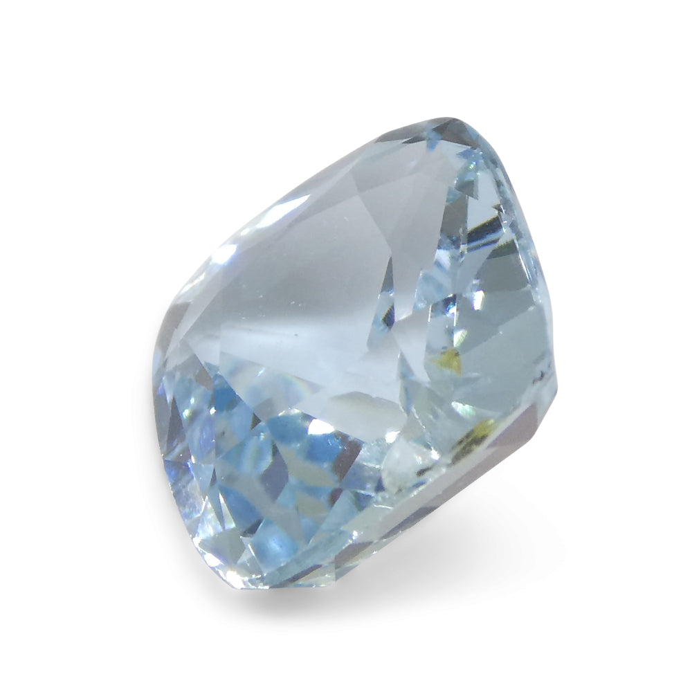 SkyJems 2.6ct Square Cushion Blue Aquamarine from Brazil, premium Brazilian beryl gemstone in brilliant cut