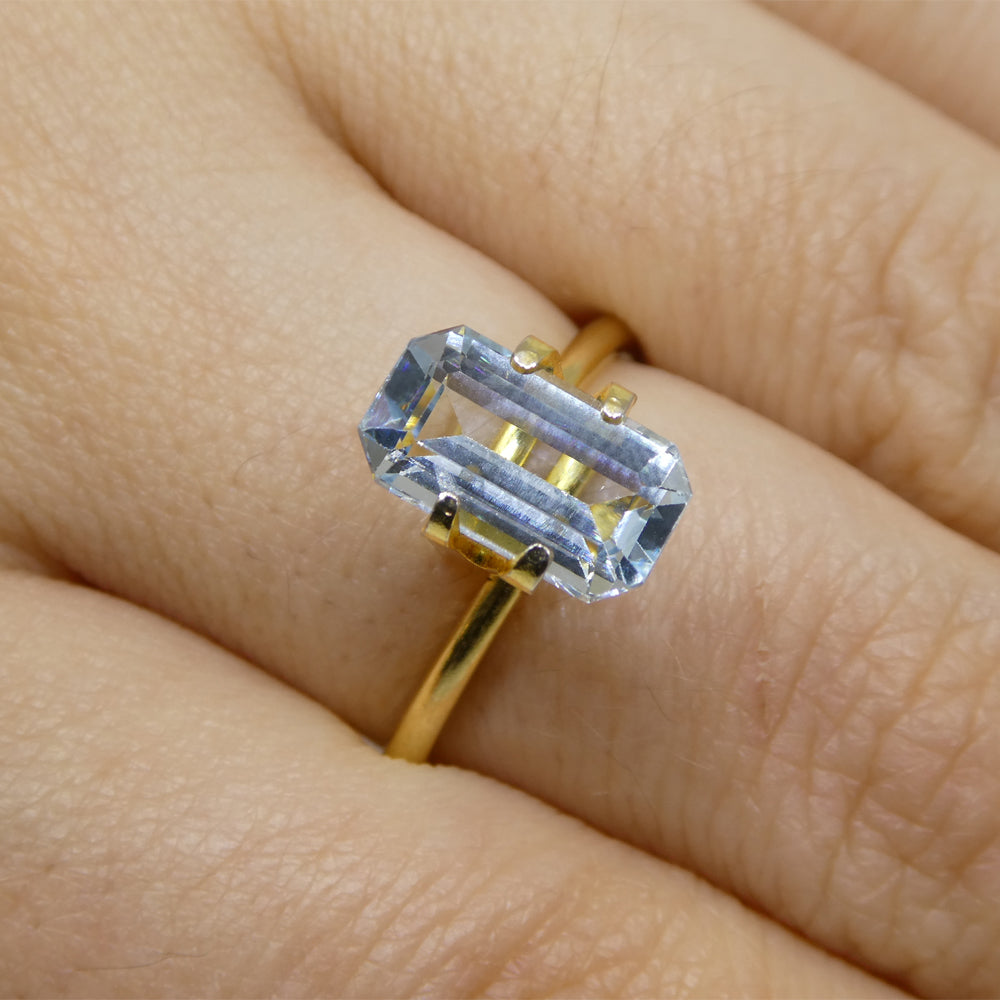 2.17ct Brazilian Blue Aquamarine Emerald Cut Gemstone from SkyJems Fine Colored Gem Collection