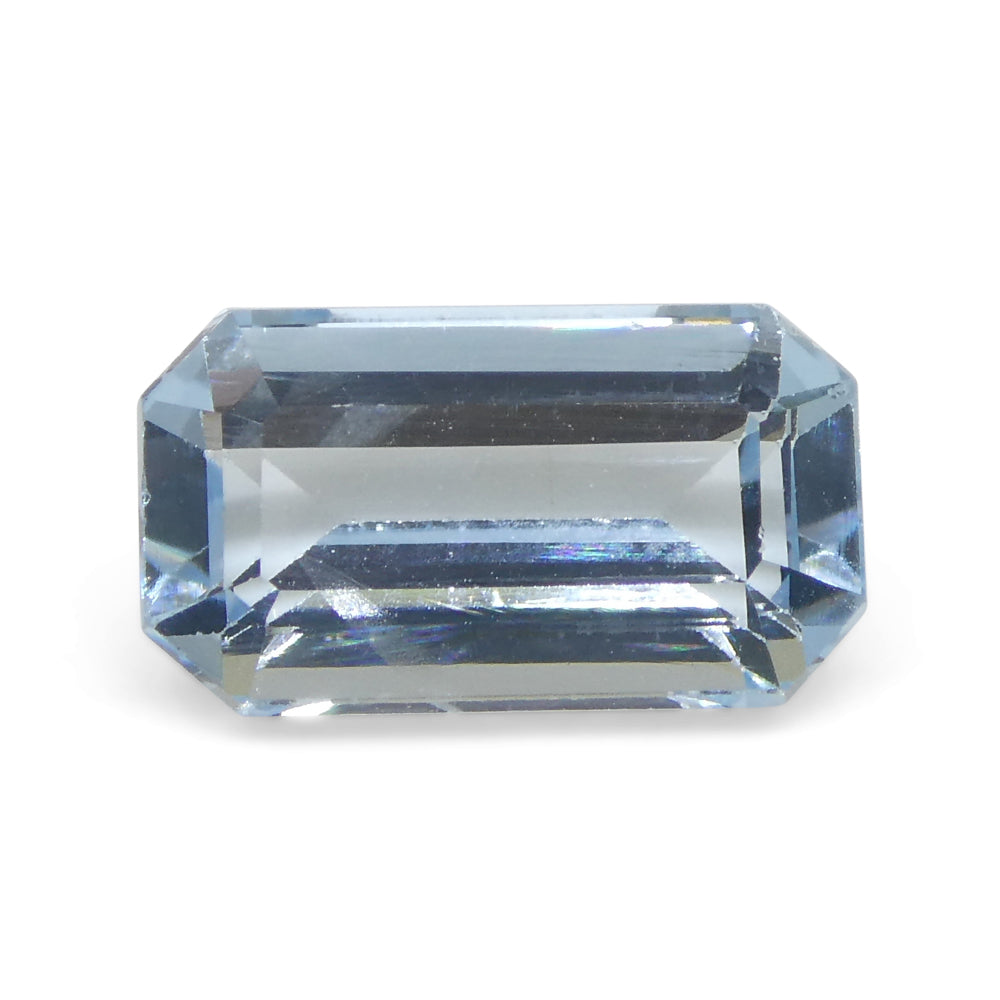 2.17ct Emerald Cut Blue Aquamarine from Brazil - Skyjems Wholesale Gemstones