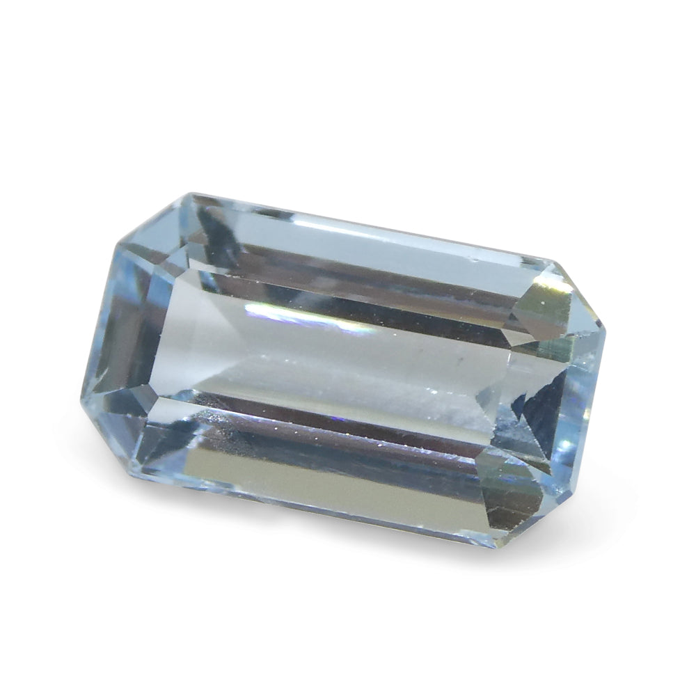 2.17ct Emerald Cut Blue Aquamarine from Brazil - Skyjems Wholesale Gemstones