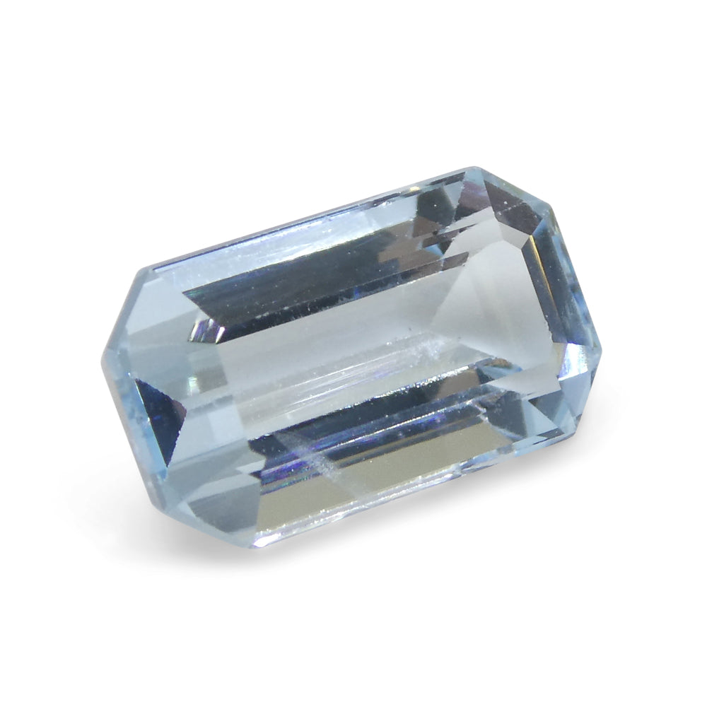 2.17ct Emerald Cut Blue Aquamarine from Brazil - Skyjems Wholesale Gemstones