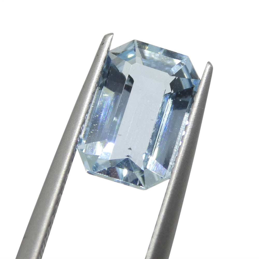 Aquamarine 3.13 cts 11.15 x 7.43 x 5.13 Emerald Cut Blue  $1880