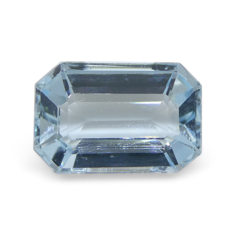 3.13ct Emerald Cut Blue Aquamarine from Brazil - Skyjems Wholesale Gemstones