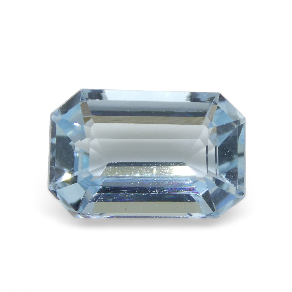 3.13ct Emerald Cut Blue Aquamarine from Brazil - Skyjems Wholesale Gemstones