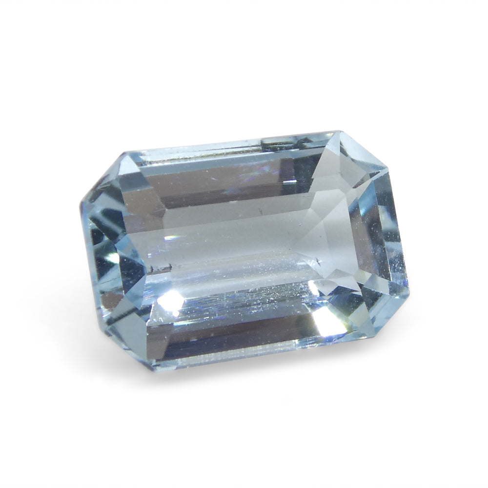 3.13ct Emerald Cut Blue Aquamarine from Brazil - Skyjems Wholesale Gemstones