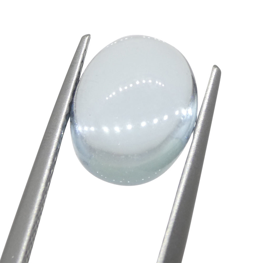 SkyJems 3.29ct Blue Aquamarine Oval Cabochon from Brazil - Rare Natural Gemstone Collector's Piece