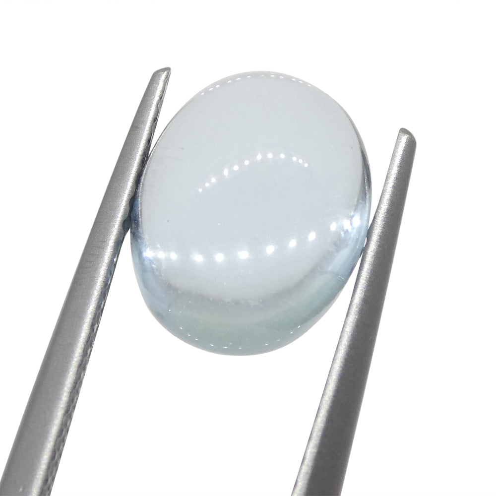 SkyJems 3.29ct Blue Aquamarine Oval Cabochon from Brazil - Rare Natural Gemstone for Jewelry Collectors