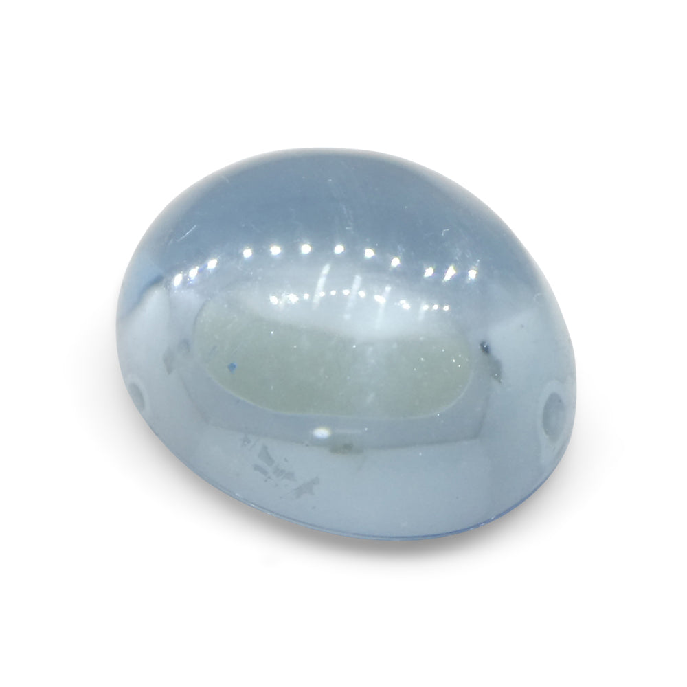 3.29ct Oval Cabochon Blue Aquamarine from Brazil - Skyjems Wholesale Gemstones