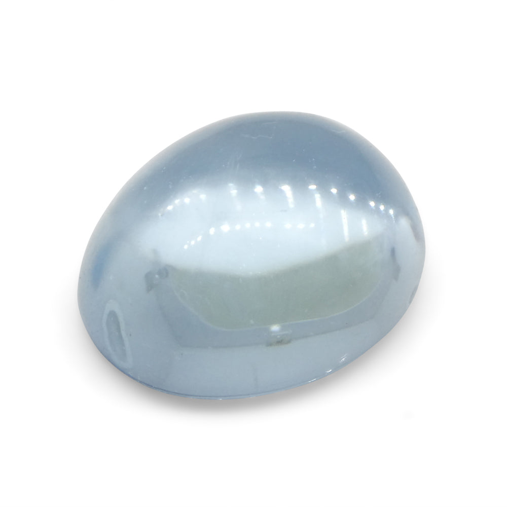 SkyJems 3.29ct Blue Aquamarine Oval Cabochon from Brazil - Rare Natural Gemstone for Fine Jewelry