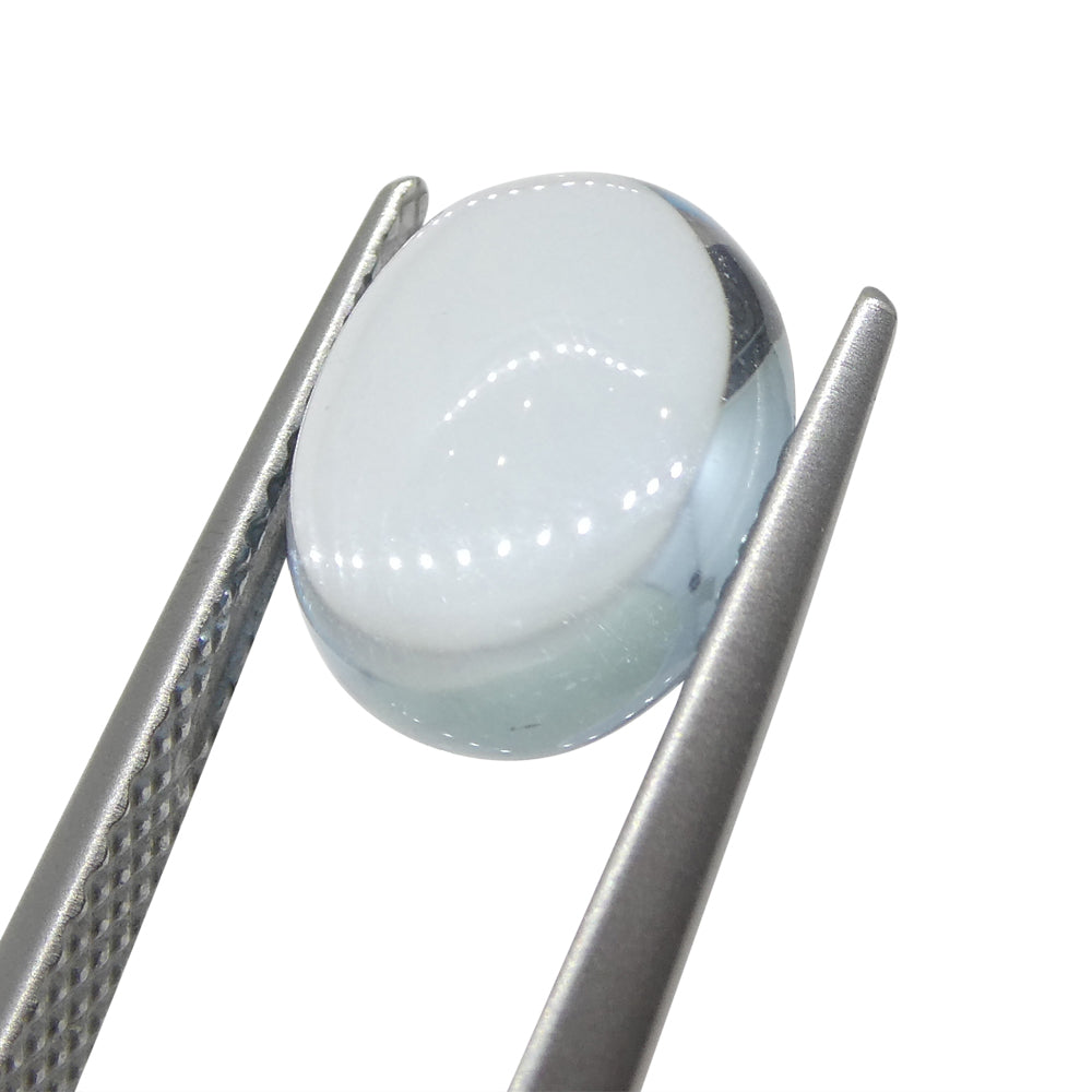 2.97ct Blue Aquamarine Oval Cabochon from Brazil, unheated natural gemstone by SkyJems Canadian gem experts