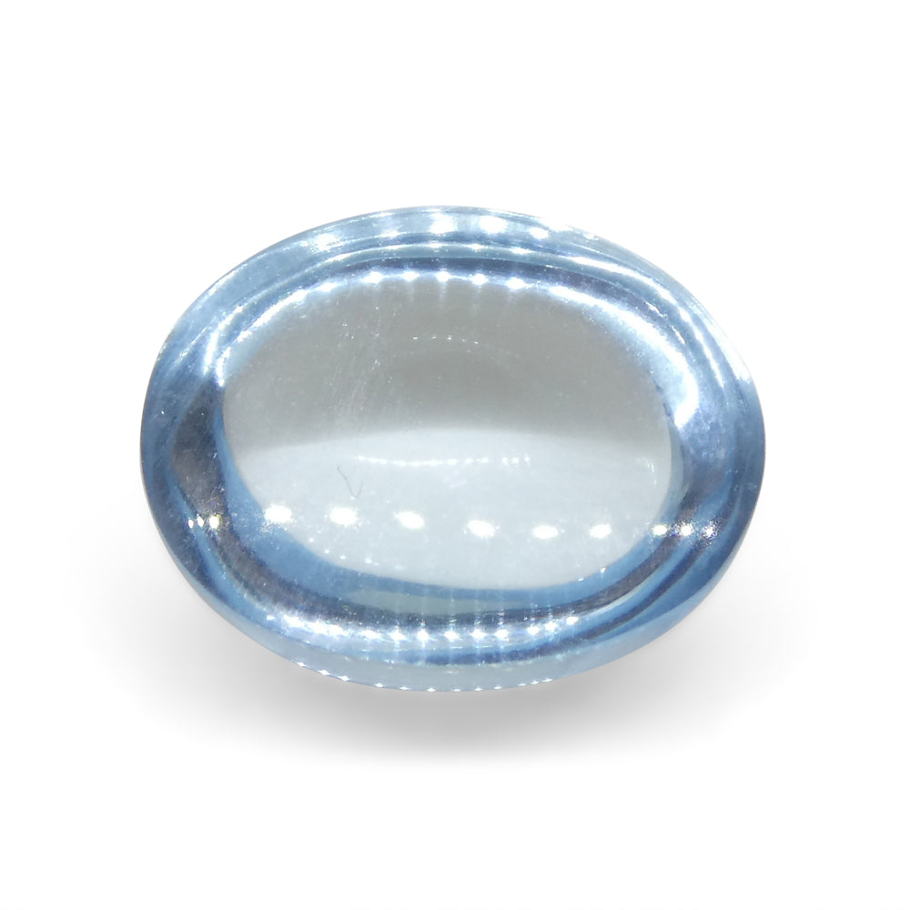 SkyJems 2.97ct Oval Blue Aquamarine Cabochon from Brazil - Natural Gemstone for Fine Jewelry