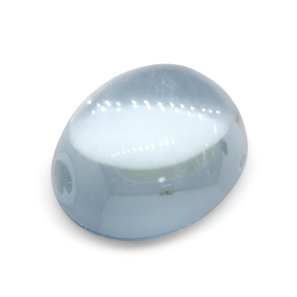 2.97ct Blue Aquamarine Oval Cabochon from Brazil, unheated natural gemstone by SkyJems Canadian gem specialists