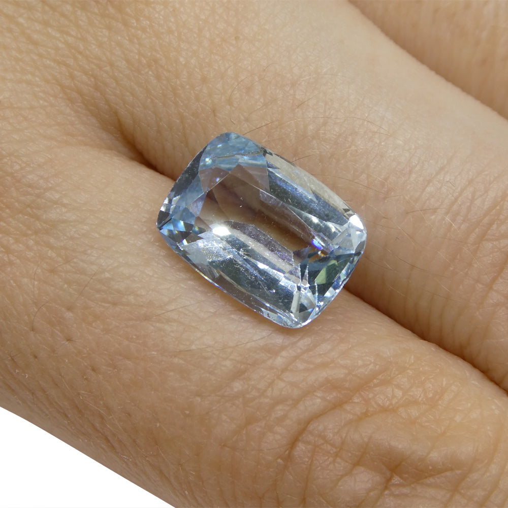 4.88ct Cushion Blue Aquamarine from Brazil - Skyjems Wholesale Gemstones