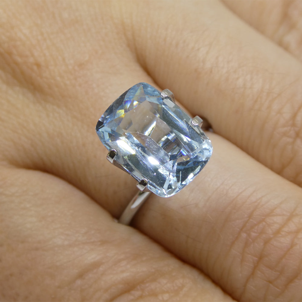 4.88ct Brazilian Blue Aquamarine Cushion Gemstone from SkyJems Rare Gem Collection