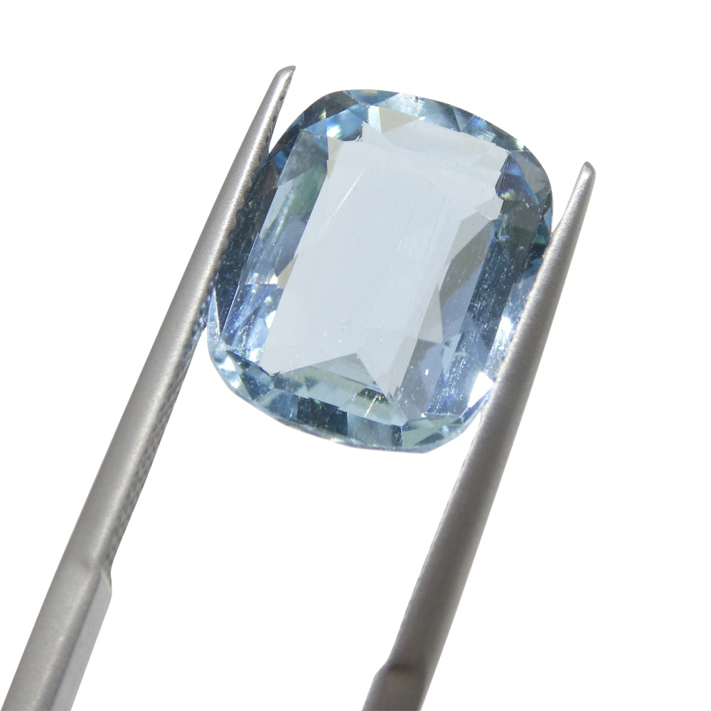 6.24ct Cushion Blue Aquamarine from Brazil - Skyjems Wholesale Gemstones