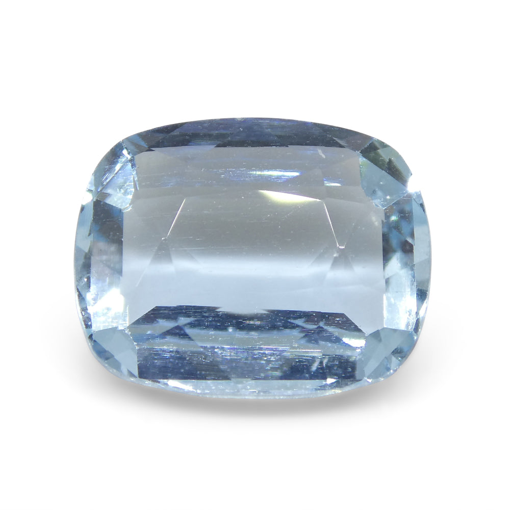 6.24ct Cushion Blue Aquamarine from Brazil - Skyjems Wholesale Gemstones