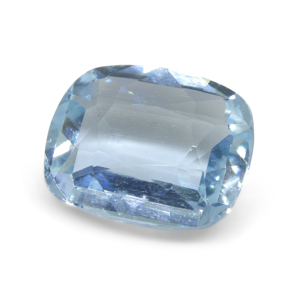 6.24ct Brazilian Blue Aquamarine Cushion Gemstone from SkyJems, Unheated Natural Beryl Fine Jewelry Stone