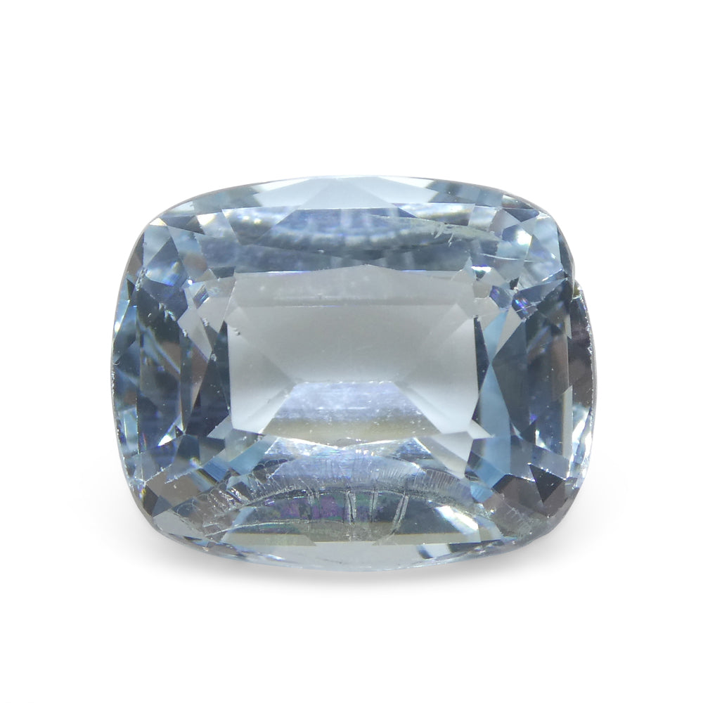 4.37ct Cushion Blue Aquamarine from Brazil - Skyjems Wholesale Gemstones