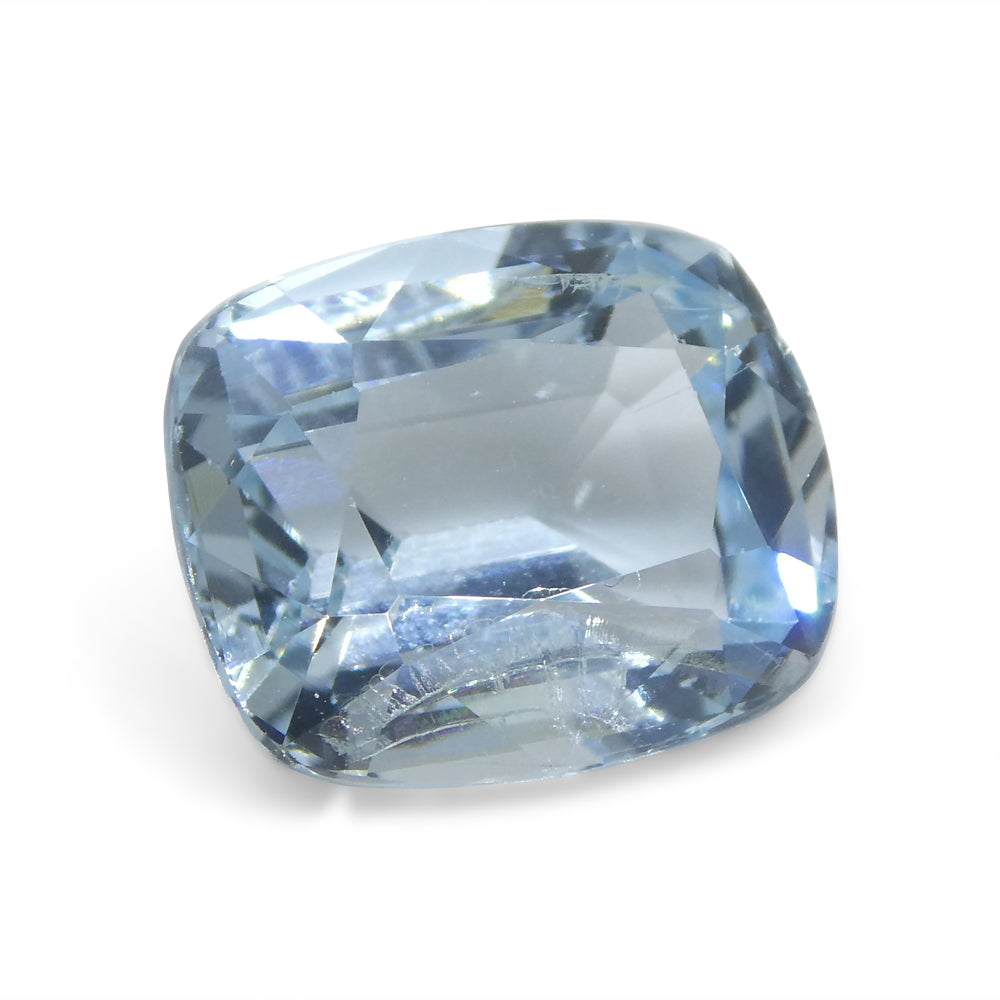 4.37ct Cushion Blue Aquamarine from Brazil - Skyjems Wholesale Gemstones