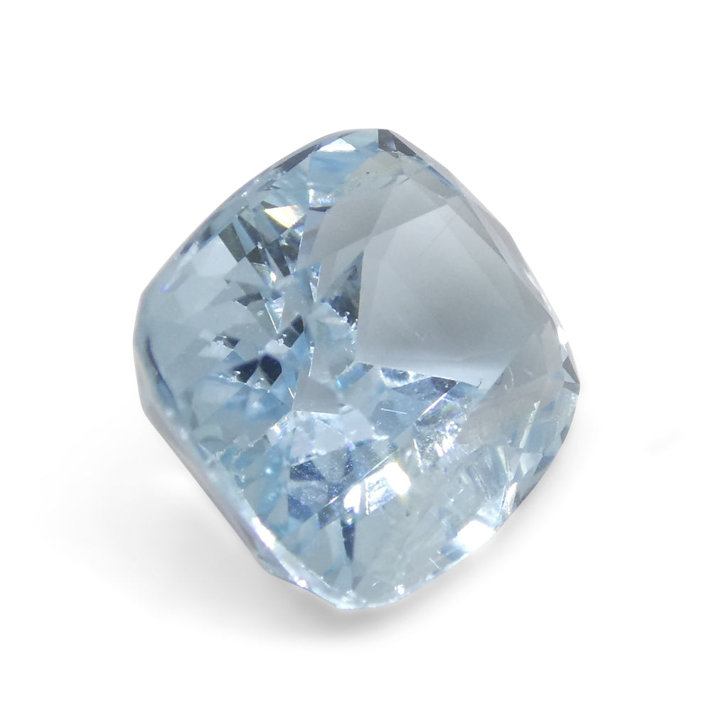 4.37ct Brazilian Blue Aquamarine Cushion Gemstone from SkyJems Rare Gem Collection