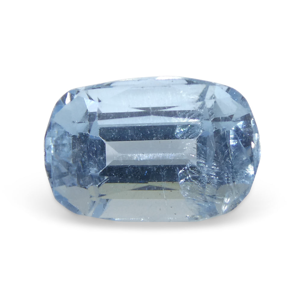 3.54ct Cushion Blue Aquamarine from Brazil - Skyjems Wholesale Gemstones