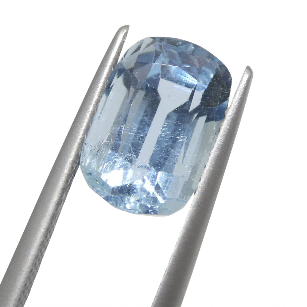 3.54ct Cushion Blue Aquamarine from Brazil - Skyjems Wholesale Gemstones