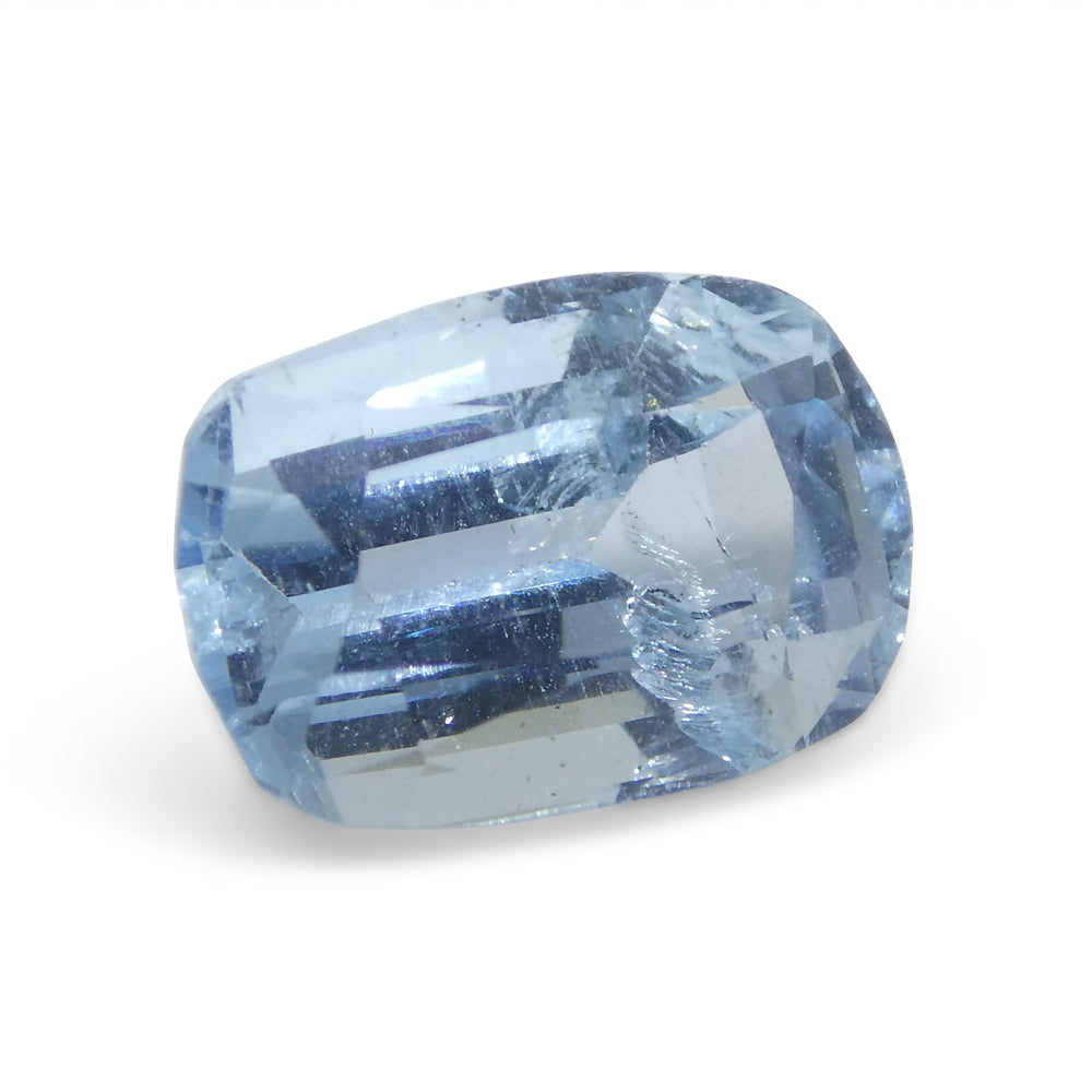 SkyJems 3.54ct Brazilian Blue Aquamarine Cushion Cut Gemstone, Unheated Natural Beryl from Brazil