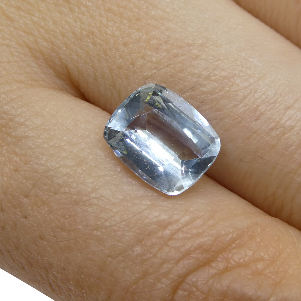 SkyJems 3.21ct Cushion Blue Aquamarine from Brazil - Natural Unheated Brazilian Beryl Gemstone