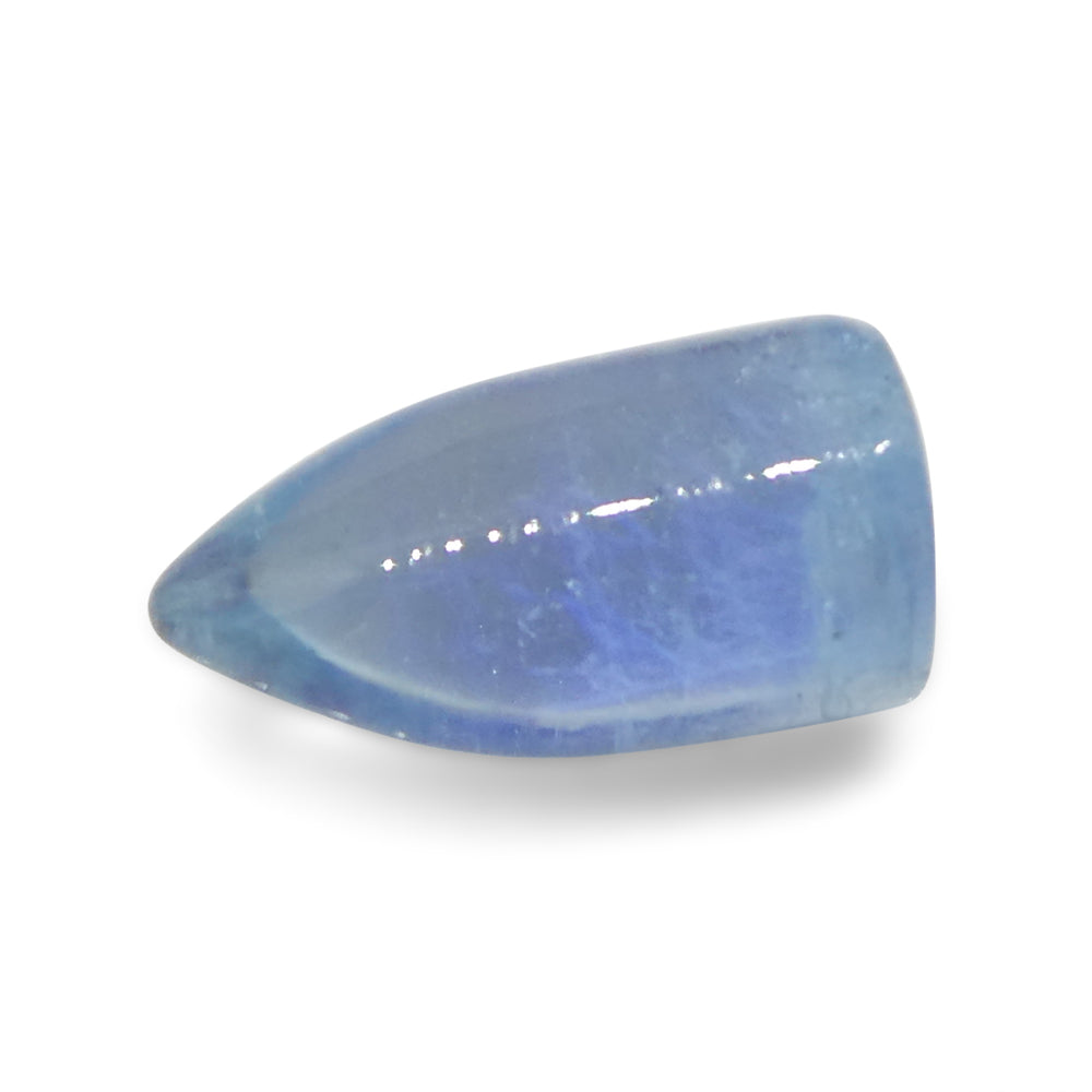 3.43ct Bullet Cabochon Blue Aquamarine from Brazil - Skyjems Wholesale Gemstones