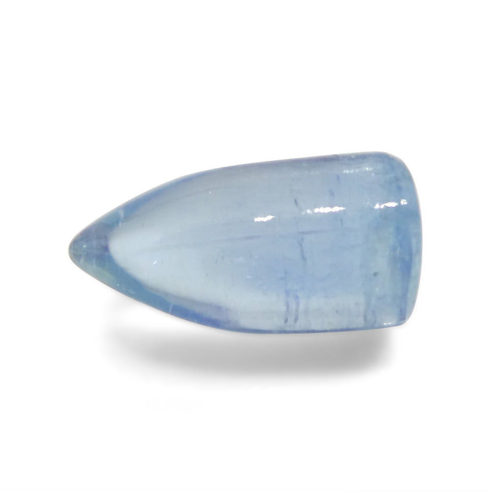 3.43ct Bullet Cabochon Blue Aquamarine from Brazil - Skyjems Wholesale Gemstones