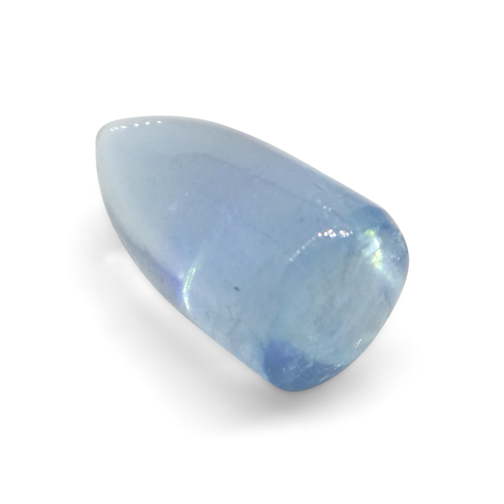 3.43ct Bullet Cabochon Blue Aquamarine from Brazil - Skyjems Wholesale Gemstones