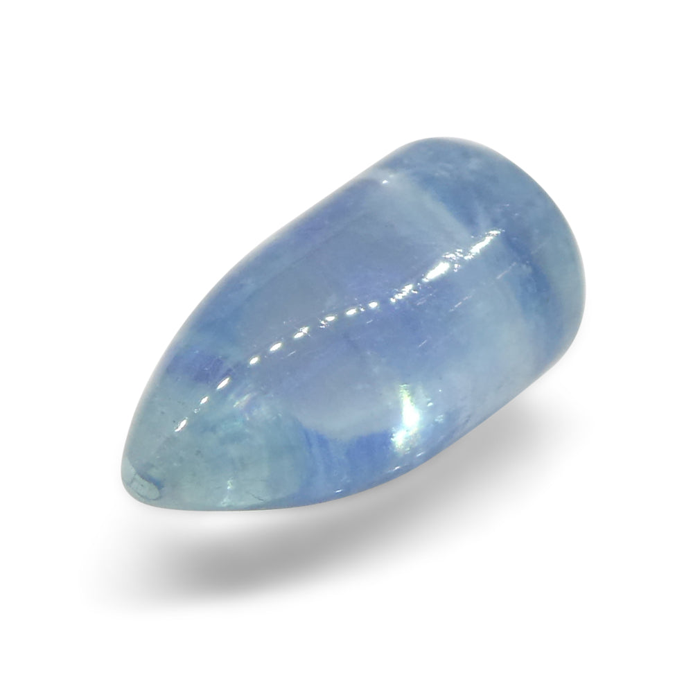 3.43ct Bullet Cabochon Blue Aquamarine from Brazil - Skyjems Wholesale Gemstones