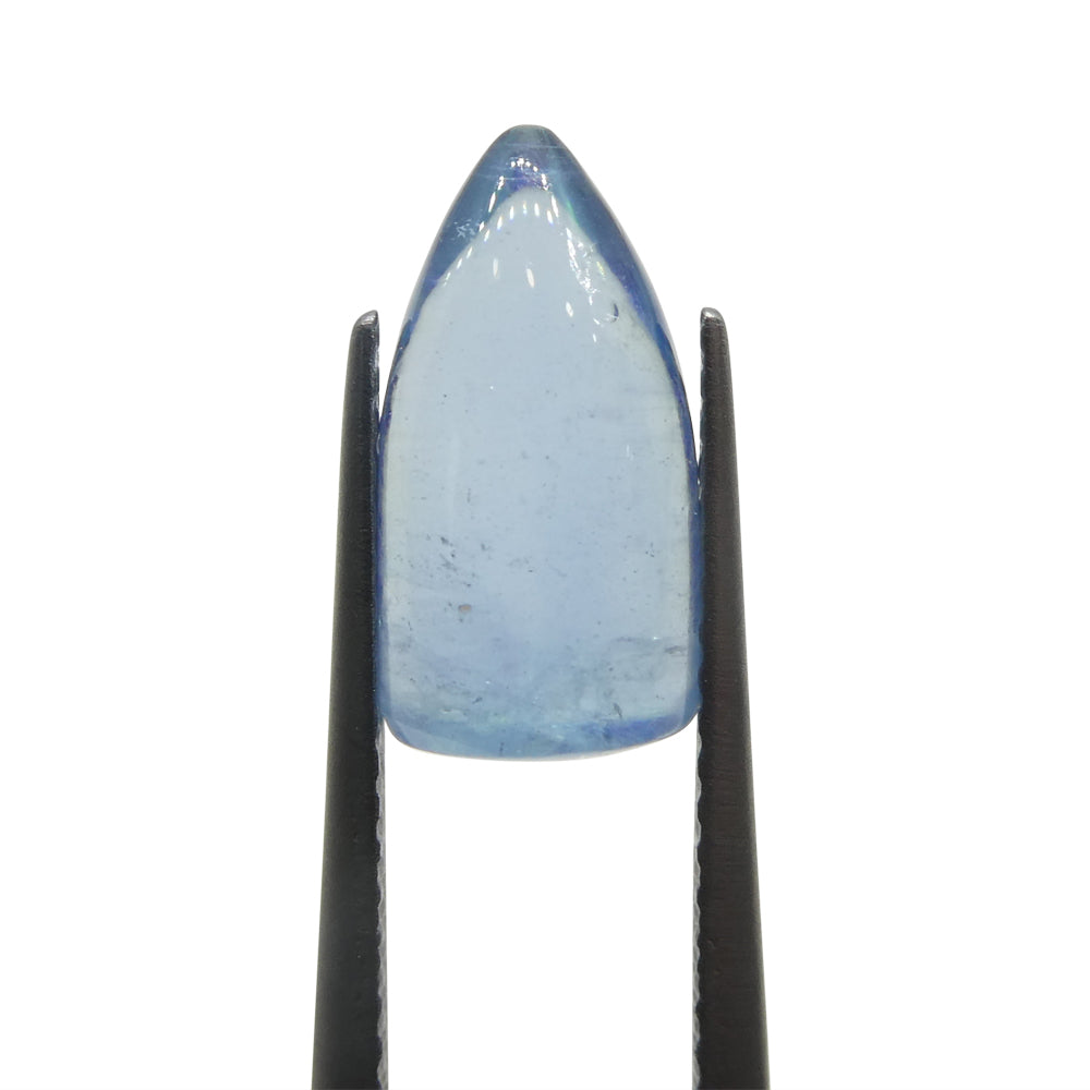 3.43ct Bullet Cabochon Blue Aquamarine from Brazil - Skyjems Wholesale Gemstones