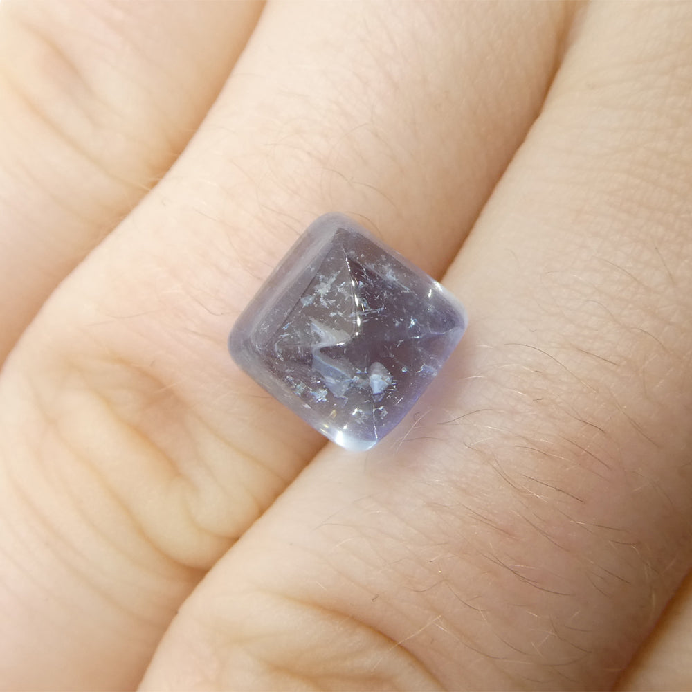 5.84ct Square Sugarloaf Cabochon Blue Aquamarine from Brazil - Skyjems Wholesale Gemstones