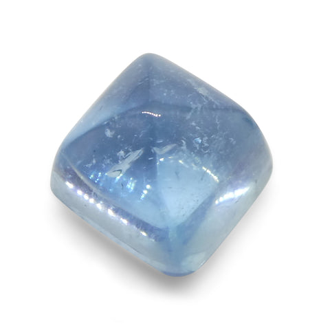 5.84ct Square Sugarloaf Cabochon Blue Aquamarine from Brazil