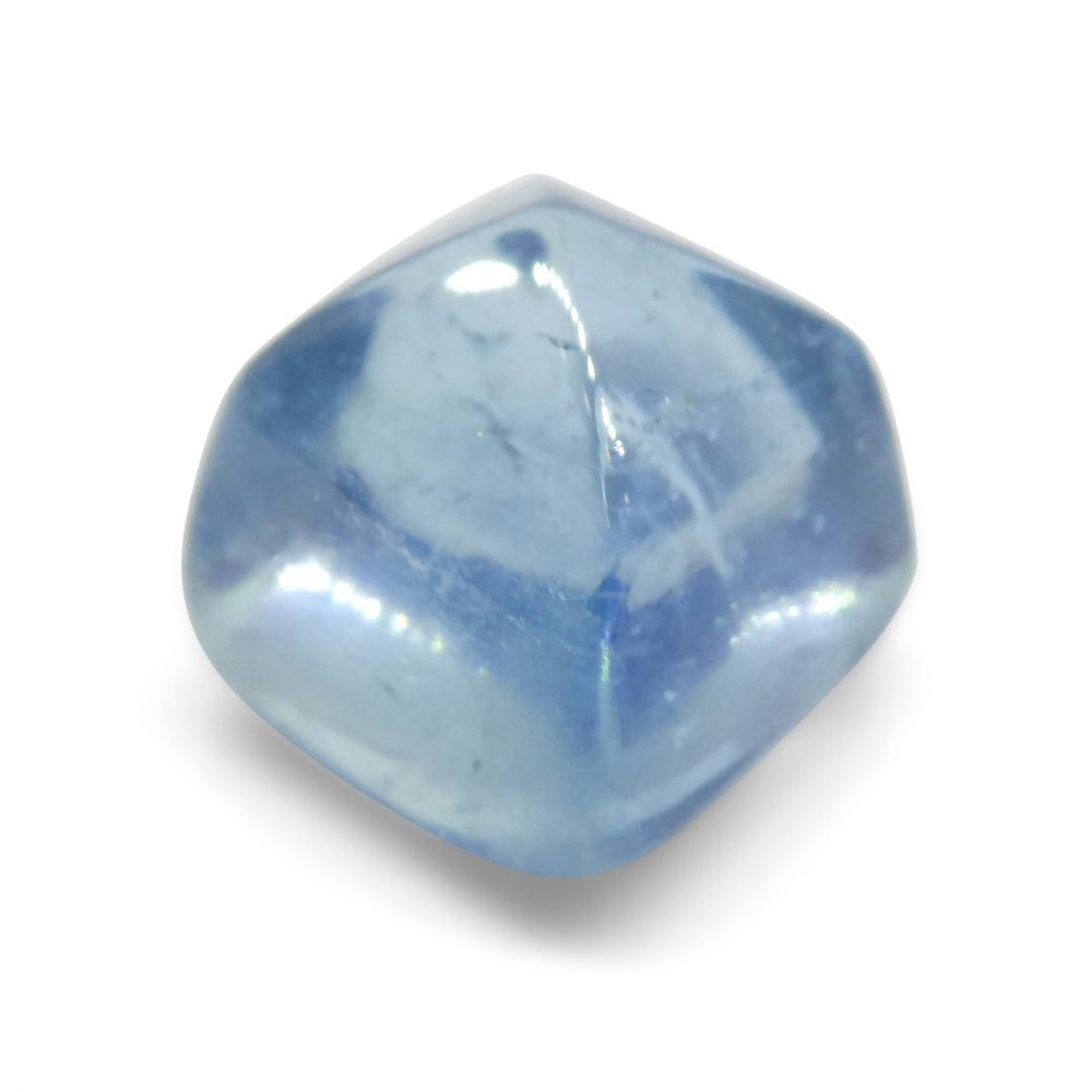 5.84ct Square Sugarloaf Cabochon Blue Aquamarine from Brazil - Skyjems Wholesale Gemstones