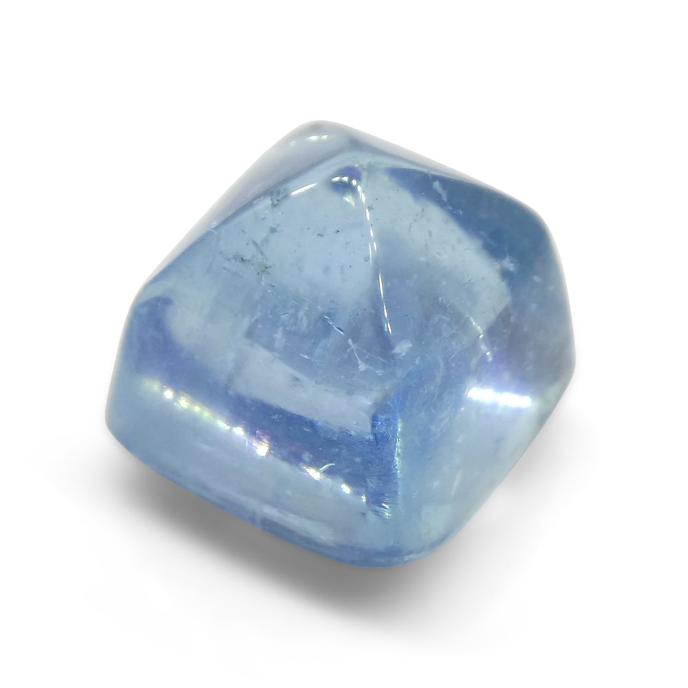 5.84ct Square Sugarloaf Cabochon Blue Aquamarine from Brazil - Skyjems Wholesale Gemstones