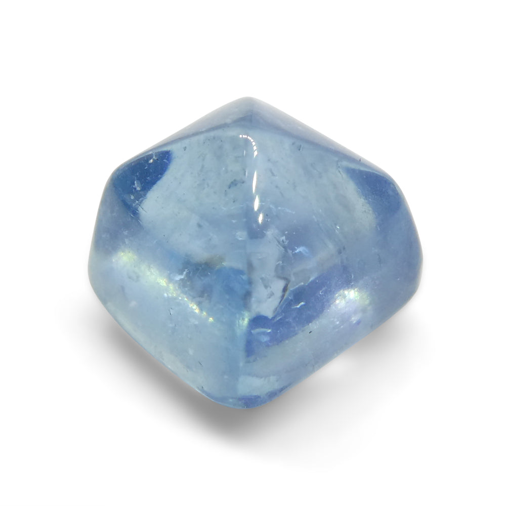 5.84ct Square Sugarloaf Cabochon Blue Aquamarine from Brazil - Skyjems Wholesale Gemstones