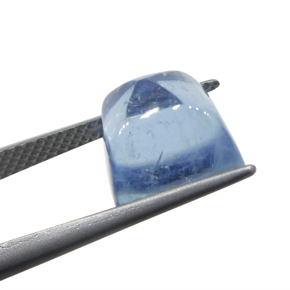 5.84ct Square Sugarloaf Cabochon Blue Aquamarine from Brazil - Skyjems Wholesale Gemstones