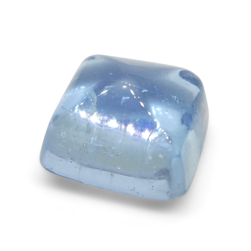 2.73ct Square Sugarloaf Cabochon Blue Aquamarine from Brazil - Skyjems Wholesale Gemstones