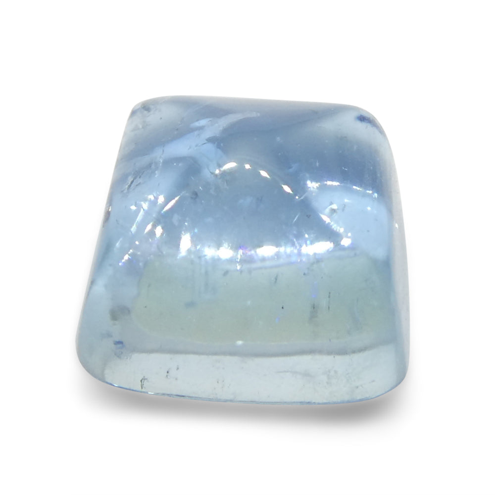 2.73ct Square Sugarloaf Cabochon Blue Aquamarine from Brazil - Skyjems Wholesale Gemstones