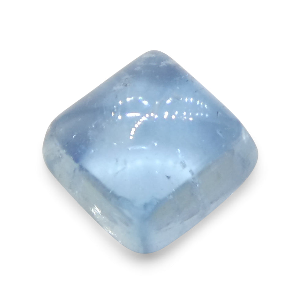 2.73ct Square Sugarloaf Cabochon Blue Aquamarine from Brazil - Skyjems Wholesale Gemstones