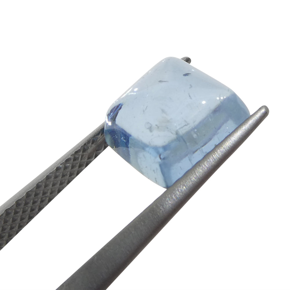 2.73ct Square Sugarloaf Cabochon Blue Aquamarine from Brazil - Skyjems Wholesale Gemstones