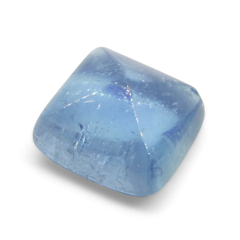 4.92ct Square Sugarloaf Cabochon Blue Aquamarine from Brazil
