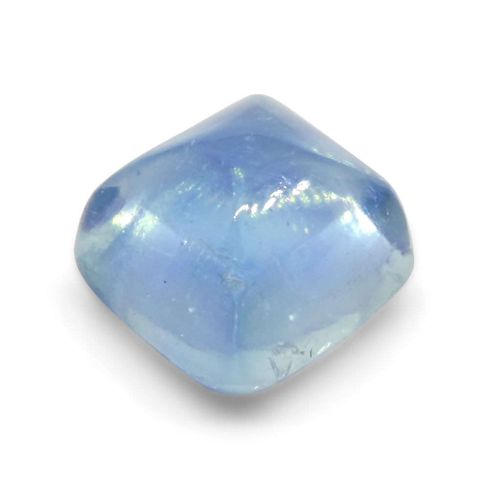 Aquamarine 3.32 cts 8.12 x 8.06 x 5.94 mm Square Sugarloaf Cabochon Greenish Blue  $670