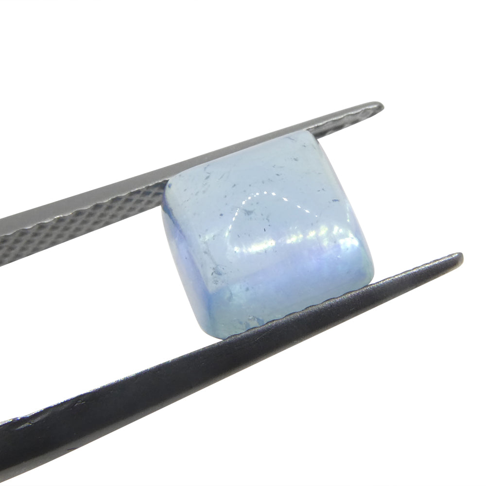 3.32ct Square Sugarloaf Cabochon Blue Aquamarine from Brazil - Skyjems Wholesale Gemstones